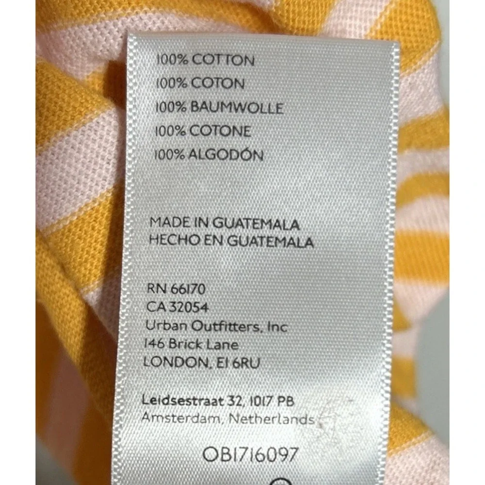 Free People Angel Cotton Handkerchief-Hem Tee Orange Stripe‎ Women's Size Small